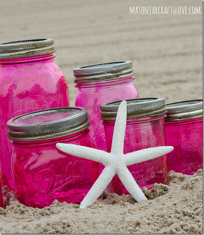 Pink Mason Jars DIY with Mod Podge and Food Coloring-7