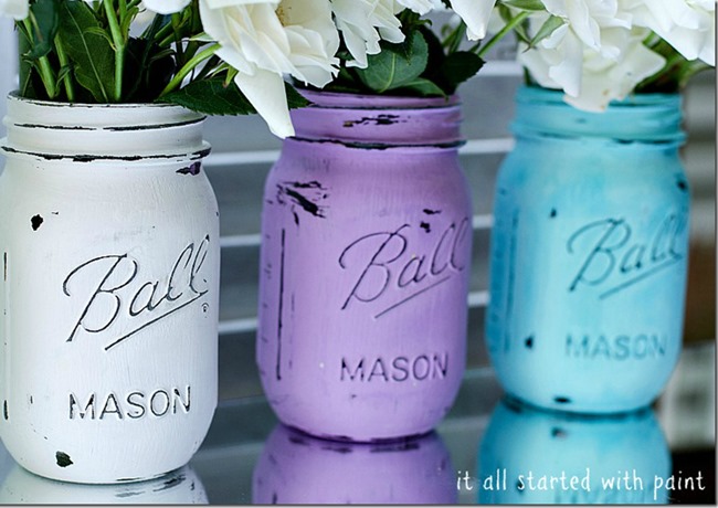 mason-jars-painted-distressed-it all started with paint 750