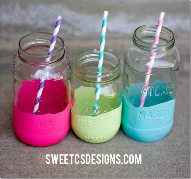 color-dipped-jars-turned-party-cups-save-your-old-jars-and-create-a-fun-colorful-display-at-your-next-party