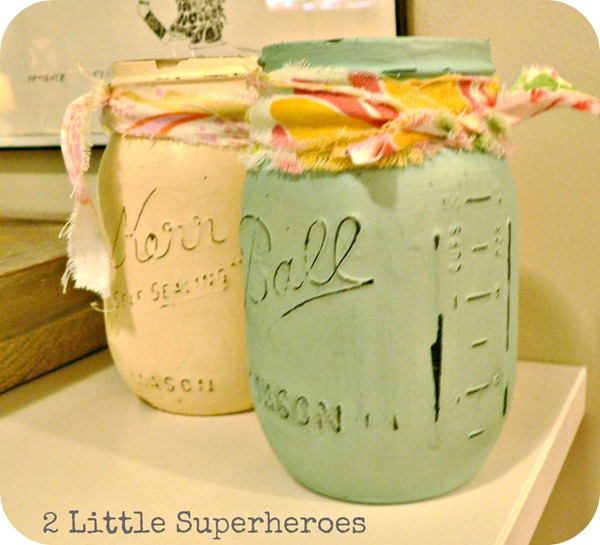 painted mason jars 2 little superheroes