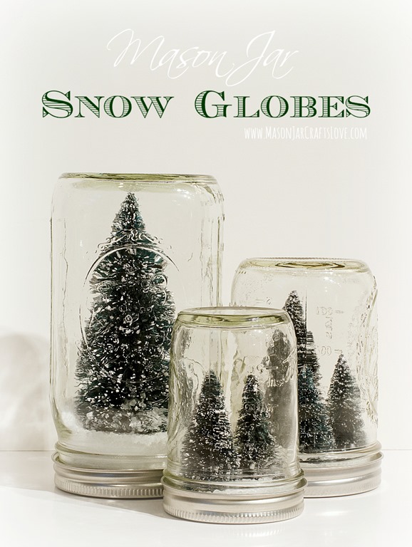 Mason Jar Bottle Brush Tree Snow Globes - Anthropologie Inspired