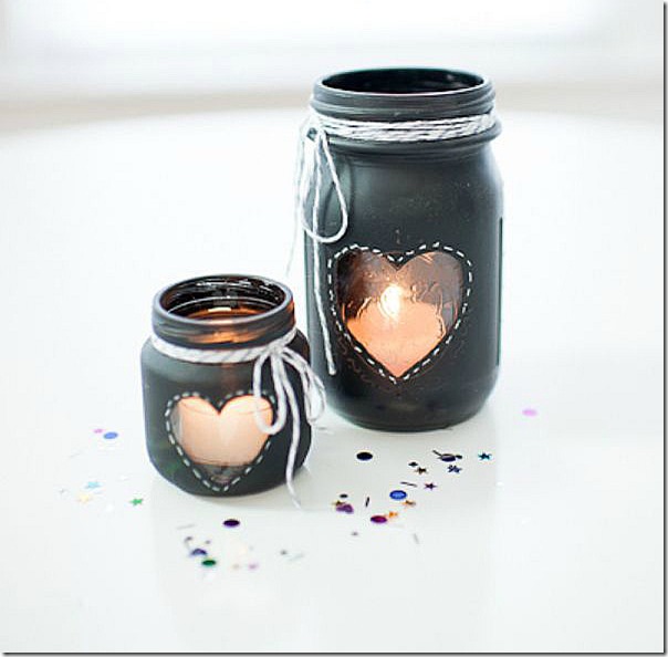 chalkboard heart mason jars
