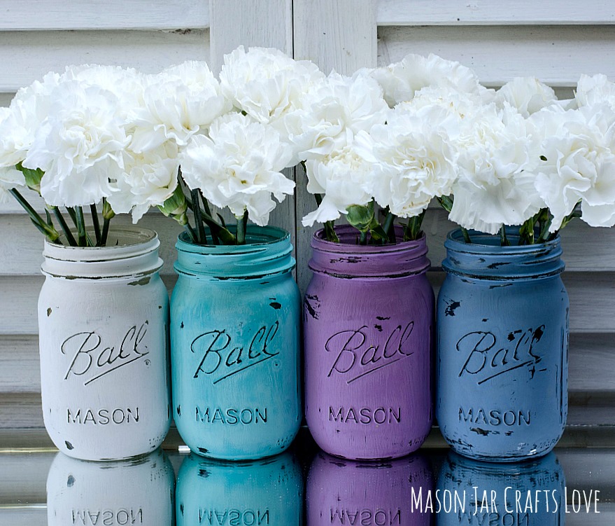 Painted Mason Jars for Spring - Mason Jar Crafts Love