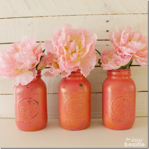 Cherry-Blossom-Chalk-Painted-Mason-Jars-with-Gold-Wax-at-The-Happy-Housie