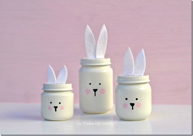 Easter Bunny Jars Mason Jar Crafts Love