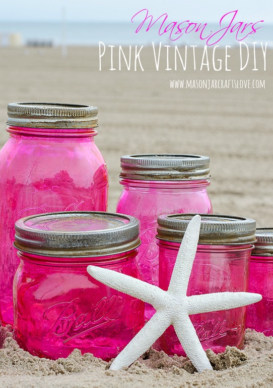 DIY Tinted Mason Jars Pink
