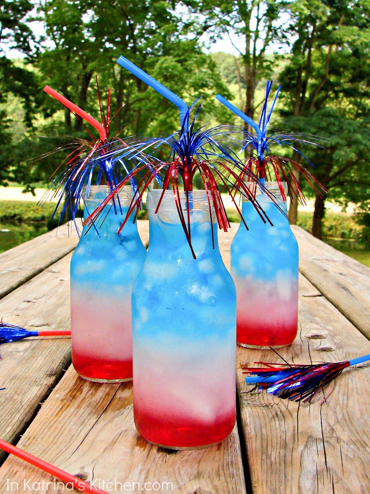 Red White Blue Layered Drinks July Fourth Edition @Katrina's Kitchen