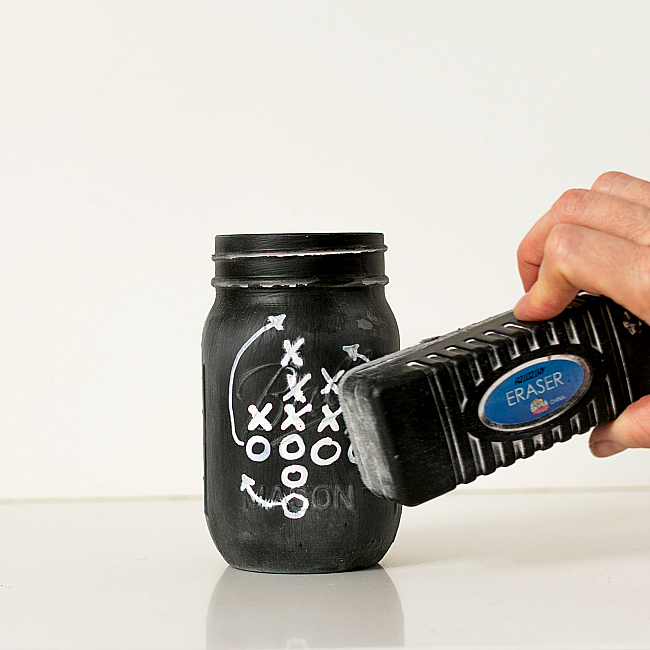 Mason Jar Crafts: Football Game Plan Chalkboard Mason Jar