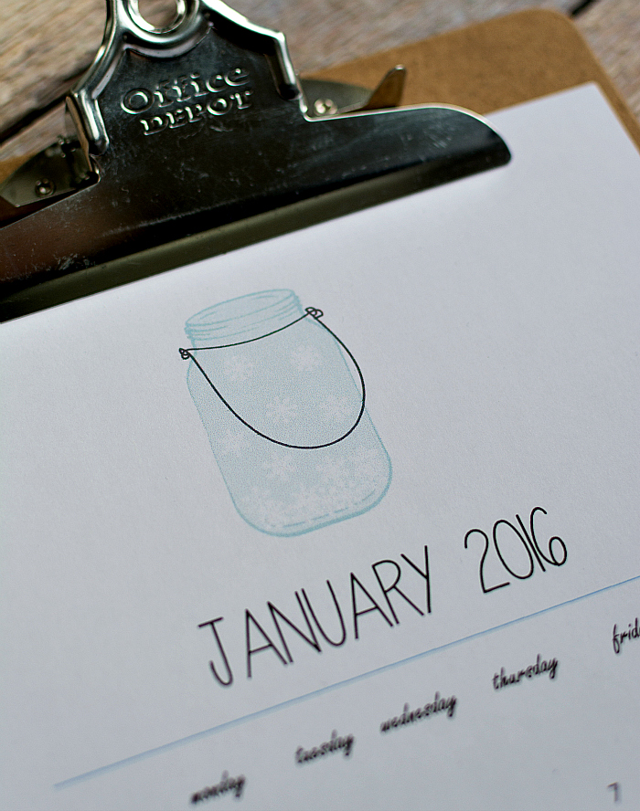 Mason Jar Craft Ideas Free Calendar Printable