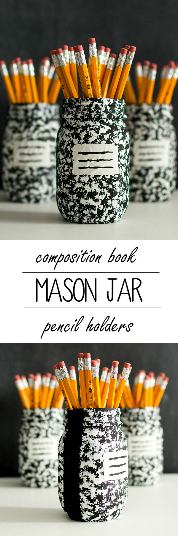 Jar Ideas - Composition Book Pen Pencil Holder Desk Organizer