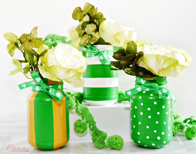 St. Patrick's Day Painted Mason Jars