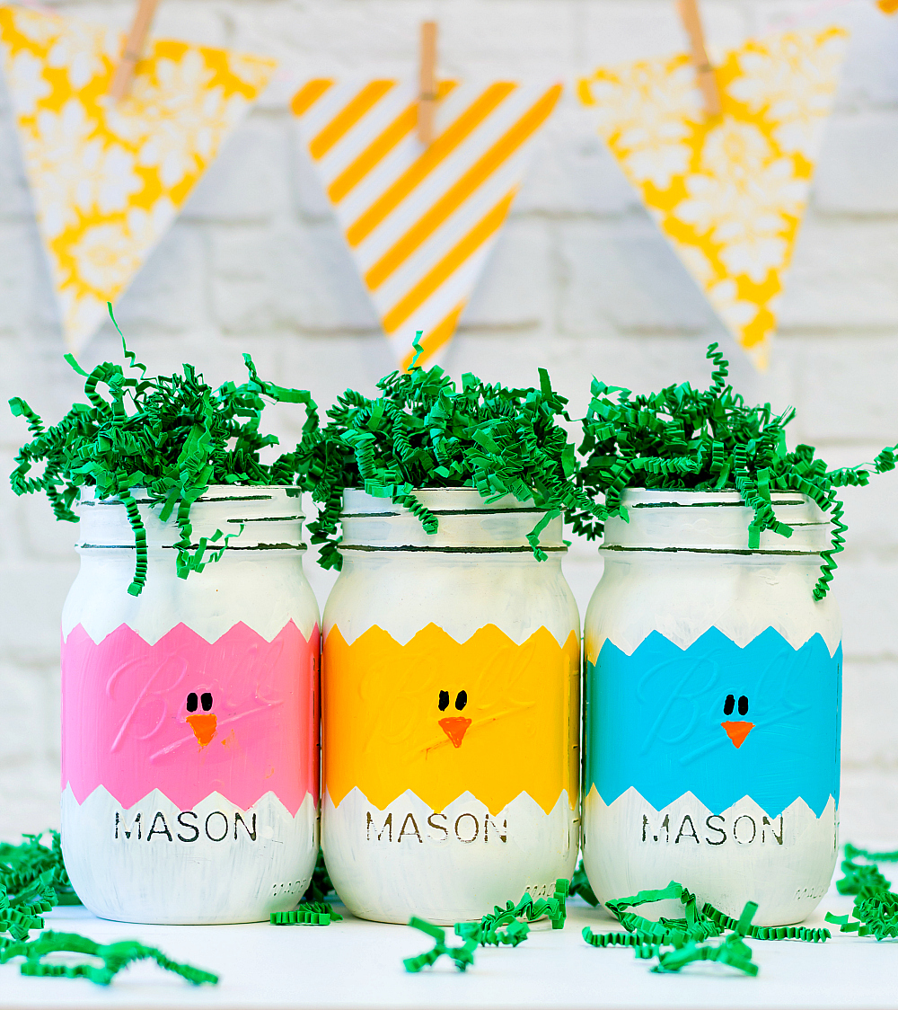 Mason Jar Craft Ideas for Easter - Easter Chick Craft