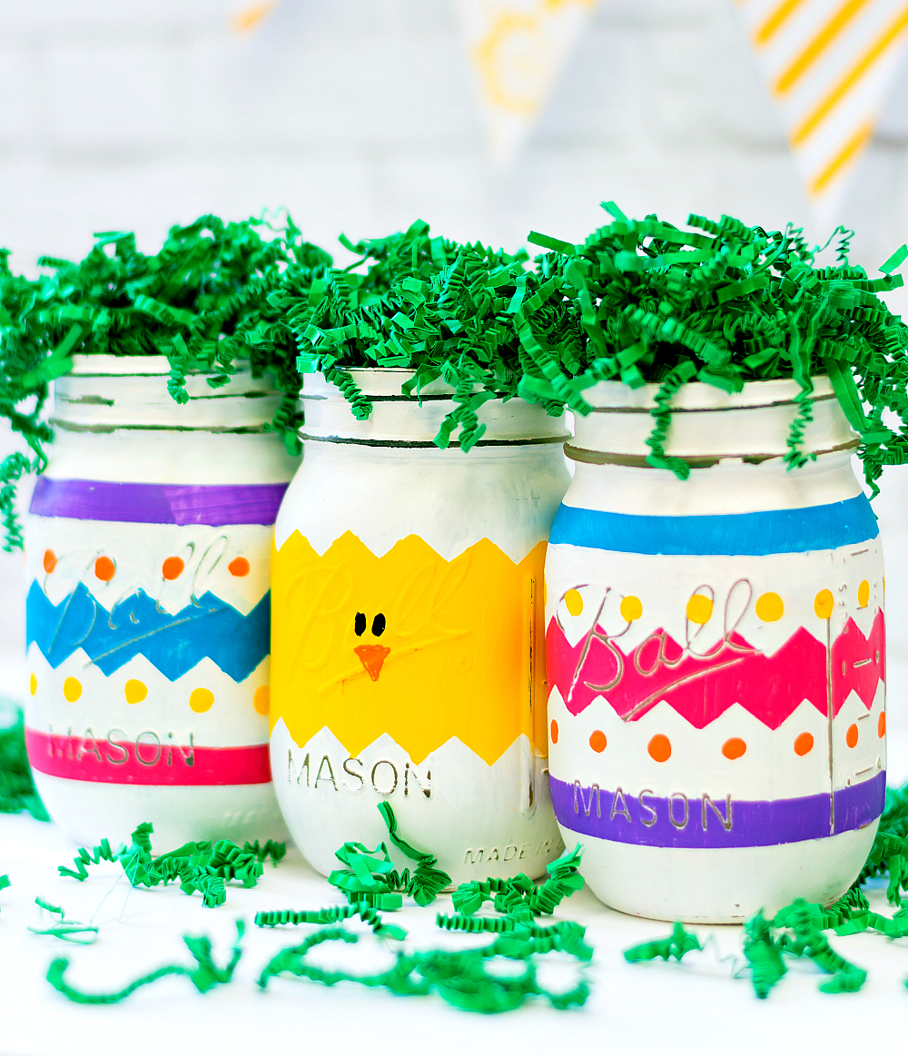Easter Crafts - Peeps Mason Jars