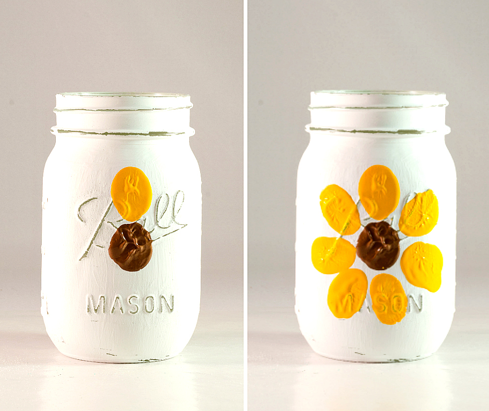 Jar Craft Ideas for Kids - Sunflower Mason Jar