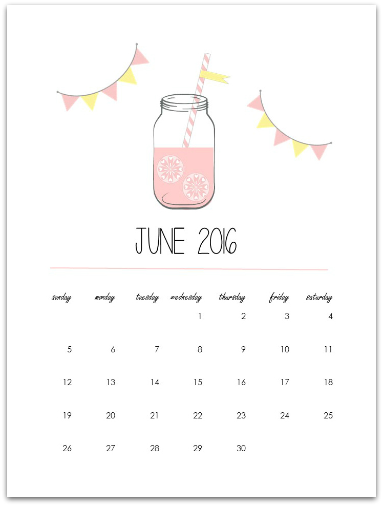 June Calendar Page Mason Jar Crafts Love