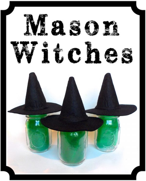 Mason Jar Witches with Hats