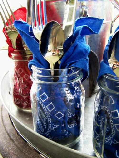 Red White Blue Decorating Ideas with Mason Jars