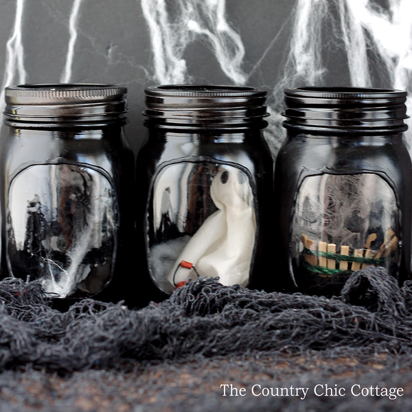 Haunted House Mason Jars - Halloween Mason Jar Craft Idea