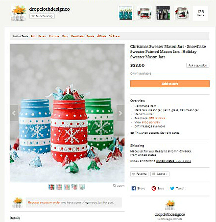 Holiday Sweater Mason Jar - Snowflake Sweater Mason Jars
