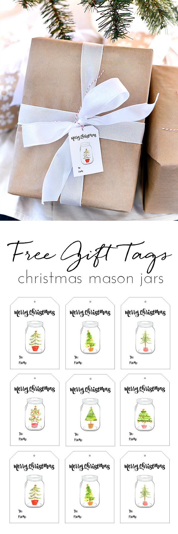 Free Printable Christmas Gift Tags - Mason Jar Christmas Gift Tags