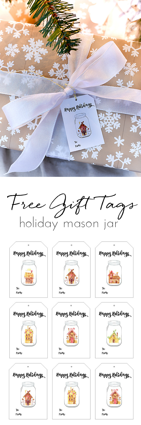 Free Printable Holiday Gift Tags - Mason Jar Holiday Gift Tags