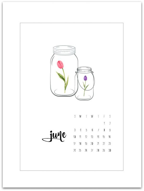June Calendar Page 2018 Mason Jar Crafts Love