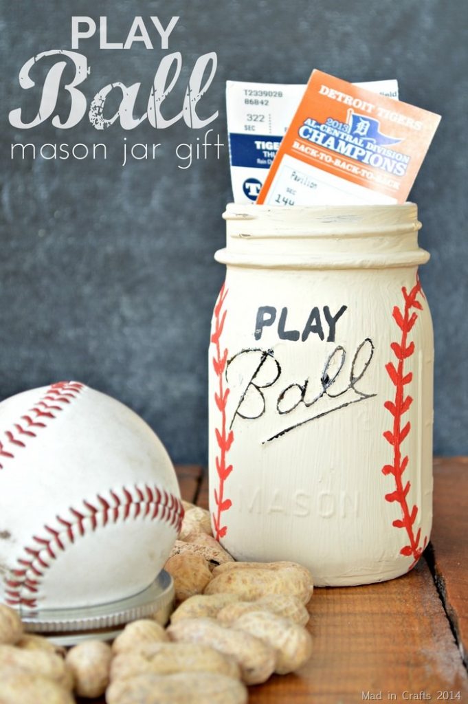 Father's Day Gift - Baseball Mason Jar