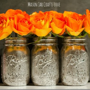 mercury glass mason jar