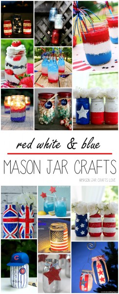 Red White Blue Decorating Ideas with Mason Jars - Mason Jar Crafts Love
