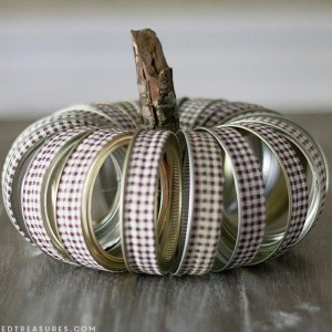 Mason Jar Craft for Fall: Canning Lid Pumpkin with Washi Tape