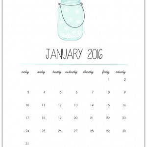 Mason Jar Calendar Printable