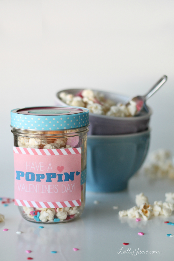 White Chocolate Popcorn in Mason Jar - Valentine Gift for Her - Valentine's Day Gift Ideas in Mason Jars