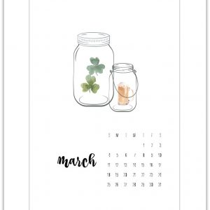 March Mason Jar Calendar Page