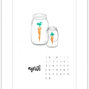 April Mason Jar Calendar Page - 2018 Free Calendar - Free Calendar Page - April Calendar Page