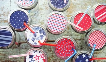 Red White Blue Mason Jar Sippy Cups