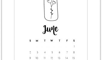 June Mason Jar Calendar Page Printable - Free Calendar Page Printables