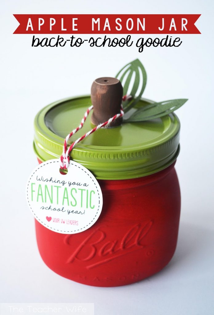 Apple Mason Jar Teacher Gift Idea - Back To School Mason Jars