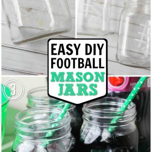 Easy Football Mason Jars - Football Party Ideas with Mason Jars - @The Soccer Mom Blog