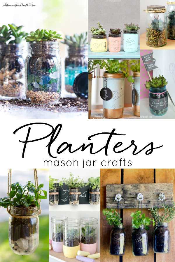 Mason Jar Planters - How To Make Mason Jar Planters - Succulents in Mason Jars - Herbs in Mason Jars