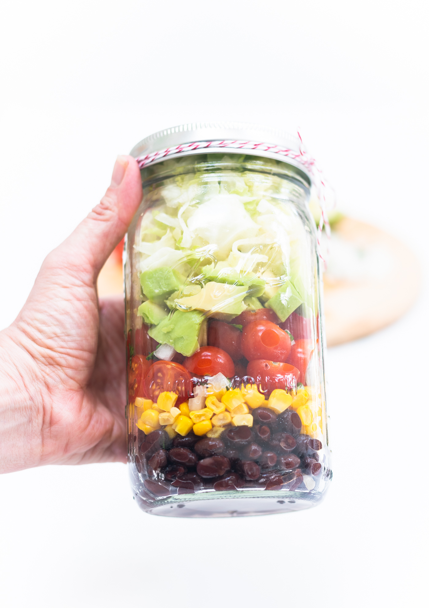 layered Taco Salad in a Jar - a perfect Mason Jar Recipe