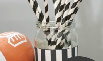 Referee Label Mason Jar - Football Party Ideas with Mason Jars - Easy was to dress up mason jar for football themed party or tailgate
