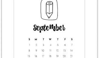 September Free Calendar Page Printable - Mason Jar Calendar Page