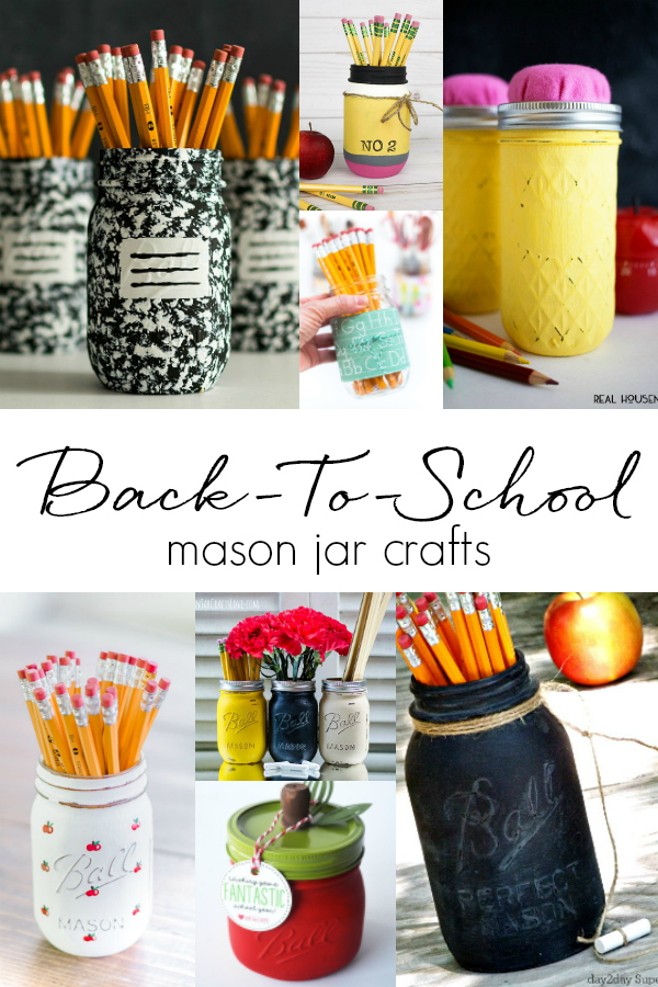 Back-To-School Mason Jar Craft Ideas - Teacher Gift Ideas - Pencil Mason Jars - Chalkboard Paint Mason Jars - Easy Homemade Teacher Gift Ideas - Mason Jar Crafts for Kids