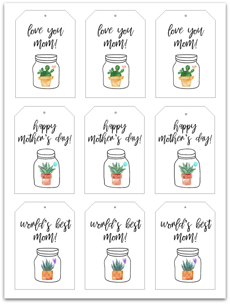 Mother's Day Mason Jar Gift Tag Printable - Mason Jar Crafts Love