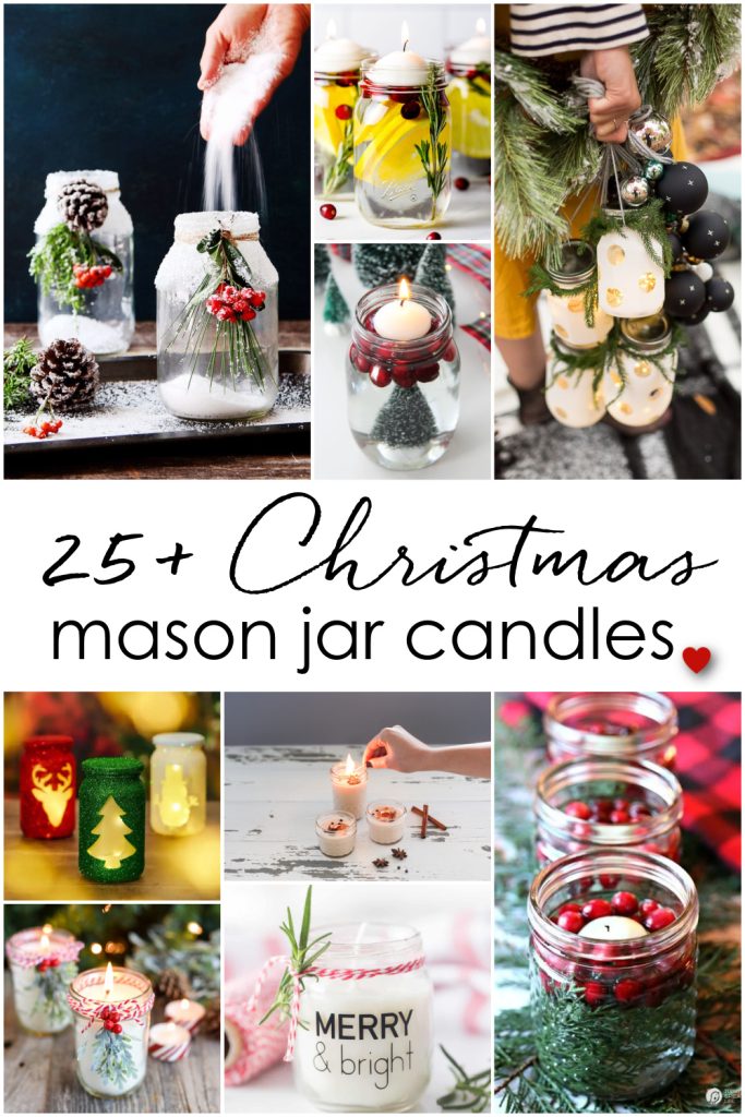 Christmas mason jar candle ideas.
