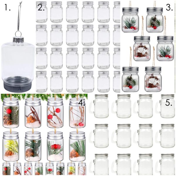 Mason Jar Christmas Ornament Craft Ideas. DIY Mason Jar Ornaments - Christmas Crafts with Mason Jars - Homemade Ornament Craft Ideas. Mini Mason Jar Ornaments tutorial. Mason Jar Lid Ornaments. Mason Jar Lid Mini Wreath Ornaments.