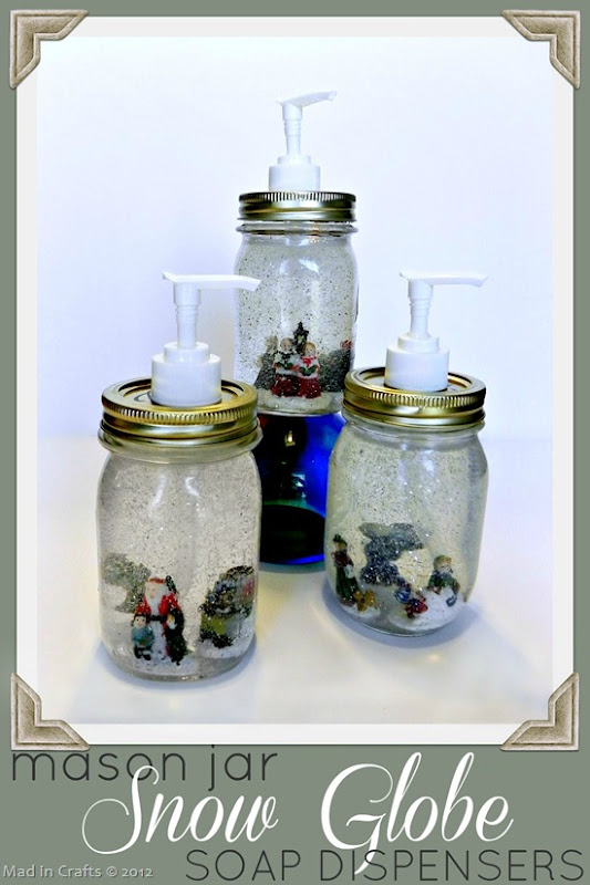 Mason Jar Snow Globe Soap Dispensers Dollar Store Craft Ideas. Mason Jar Snow Globe Craft Ideas. Bottle Brush Trees in Mason Jar Snow Globes. How to Make a Snow Globe in a Jar. Kids Craft Ideas for Christmas with Mason Jars. Gift Ideas in Mason Jars. Winter Crafts Ideas with Snow Globes. Mason Jar Crafts for Christmas. 
