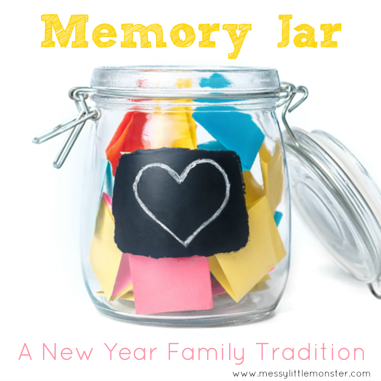 New Year Memory Jar. New Year's Eve Mason Jar Ideas - New Year's Eve Party Ideas with Mason Jars - New Year's Mason Jar Crafts.