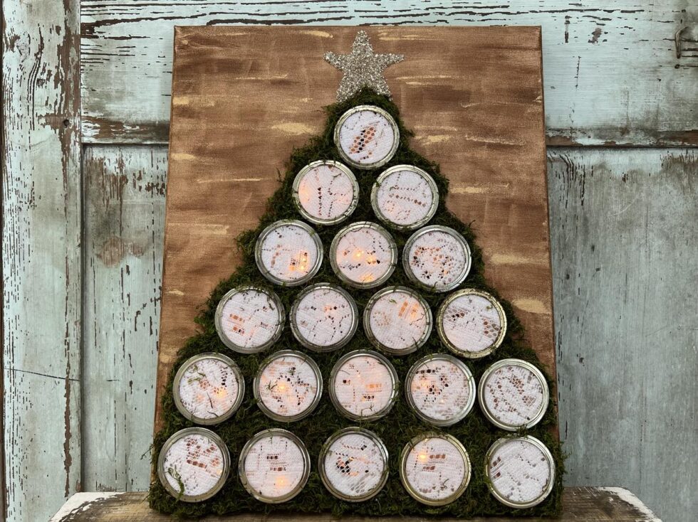 Mason Jar Lid Christmas Tree Craft Rustic. Unique Christmas Crafts with Mason Jars and Lids. Mason Jar Holiday Craft Ideas. Mason Jar Lid Winter Craft Ideas. Mason Jar Lid Wreaths. Mason Jar Lid Snowman.