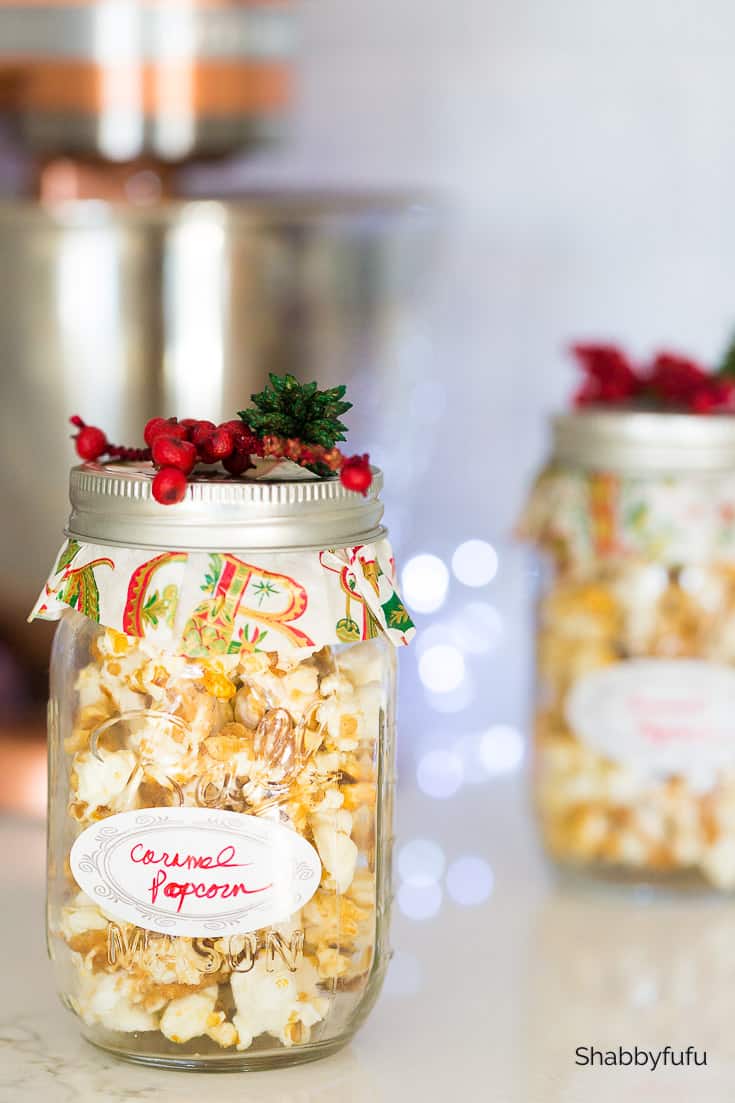Popcorn in Mason Jars. Popcorn Recipe Ideas for National Popcorn Day. Caramel Popcorn Crunch Mason Jar Gift. Gourmet Popcorn Recipes. Popcorn Mason Jar Gift Ideas. Popcorn Mason Jar Wedding Favor Ideas.